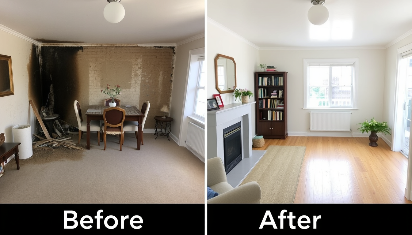 Before and after odour treatment results